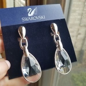 AUTHENTIC Swarovski Crystal Kyrat Large Teardrop Statement Clip Earrings NEW